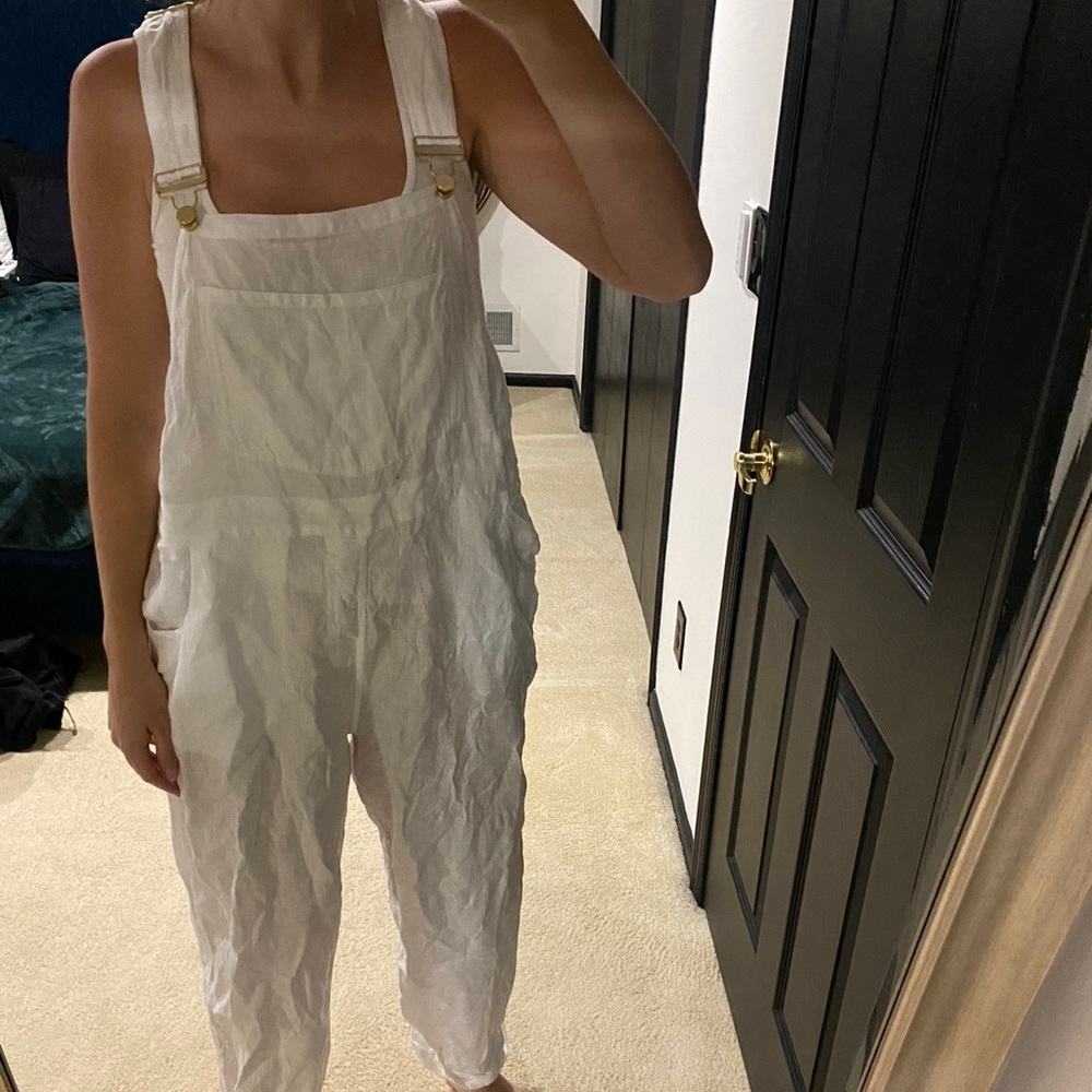 We Wore What Linen Overalls - XL/White